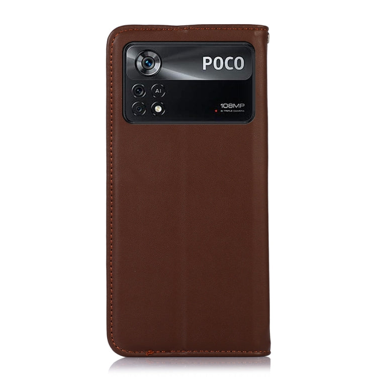 For Xiaomi Poco X4 Pro 5G KHAZNEH Nappa Top Layer Cowhide Leather Phone Case(Brown) - Xiaomi Cases by PMC TechLife | Online Shopping South Africa | PMC TechLife
