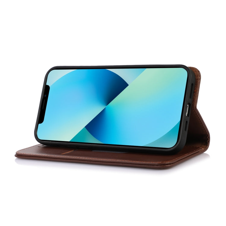 For Xiaomi Poco X4 Pro 5G KHAZNEH Nappa Top Layer Cowhide Leather Phone Case(Brown) - Xiaomi Cases by PMC TechLife | Online Shopping South Africa | PMC TechLife