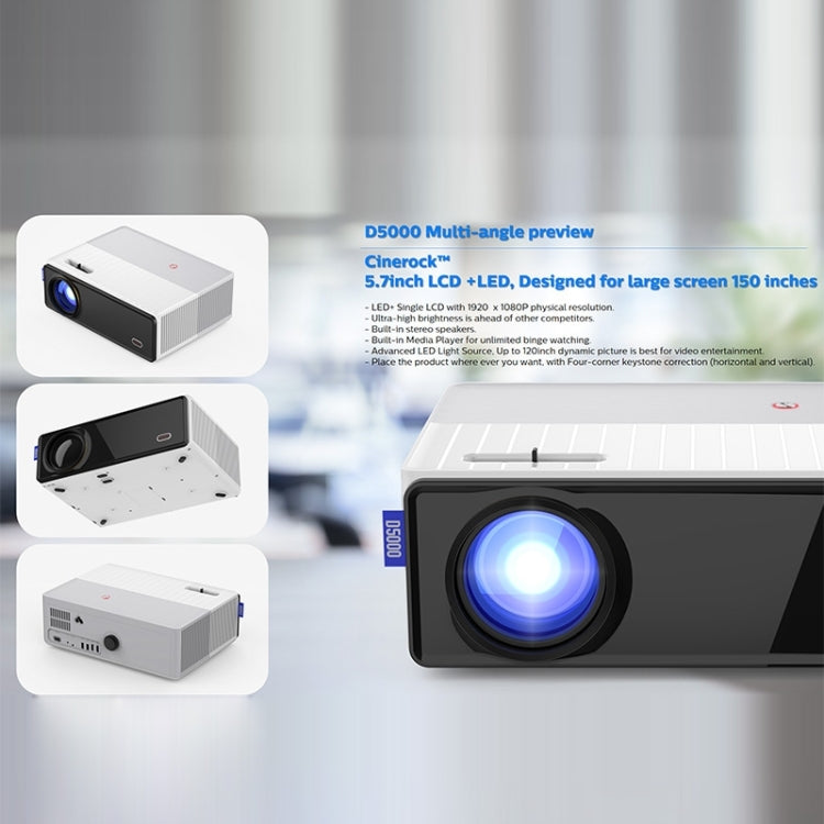 VIVIBRIGHT D5000 1920x1080P 420ANSI 6000Lumens LCD + LED HD Digital Projector, Basic Version UK Plug - LED Projector by VIVIBRIGHT | Online Shopping South Africa | PMC TechLife