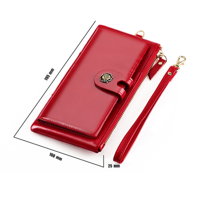 3506 RFID Anti-Degaussing Oil Wax Vintage Texture Genuine Leather Hand Held Wallet for Ladies(Yellow) - free shipping - PMC TechLife - Order now!