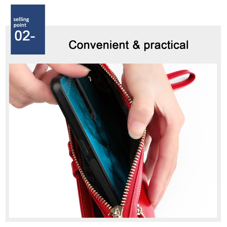 3506 RFID Anti-Degaussing Oil Wax Vintage Texture Genuine Leather Hand Held Wallet for Ladies(Rose Red) - free shipping - PMC TechLife - Order now!
