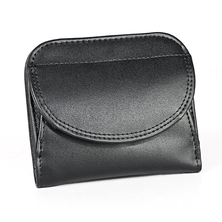 3537 Folding Short RFID Anti-Theft Genuine Leather Coin Purse for Ladies(Black) - Antimagnetic RFID Package by PMC TechLife | Online Shopping South Africa | PMC TechLife | Buy Now Pay Later Mobicred