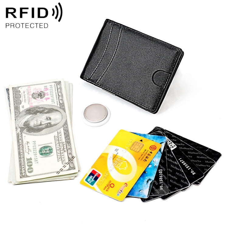 9618 Men RFID Anti-Theft Genuine Leather Wallet with Location Tracker Pocket(Black and Black) - free shipping - PMC TechLife - Order now!