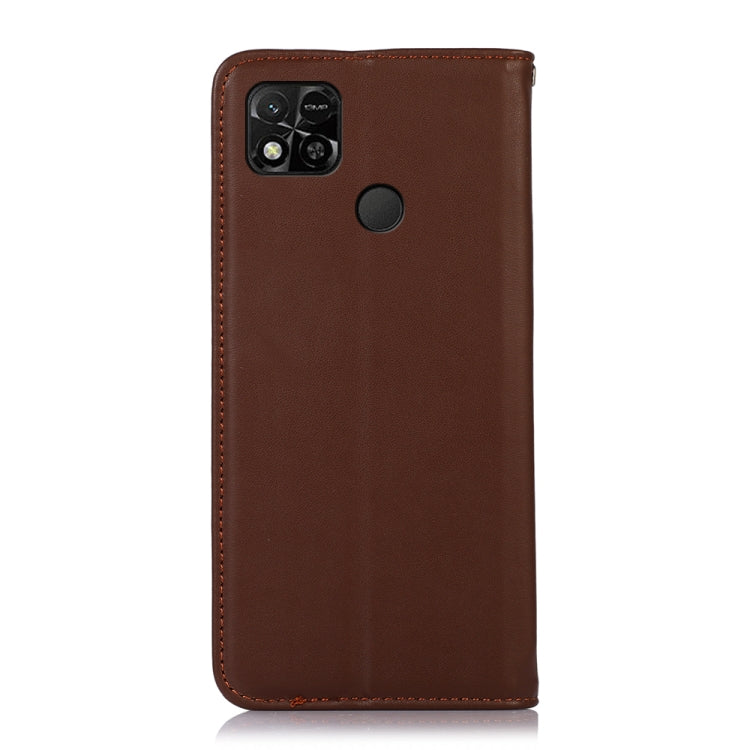 For Xiaomi Redmi 10A / 9C KHAZNEH Nappa Top Layer Cowhide Leather Phone Case(Brown) - Xiaomi Cases by PMC TechLife | Online Shopping South Africa | PMC TechLife