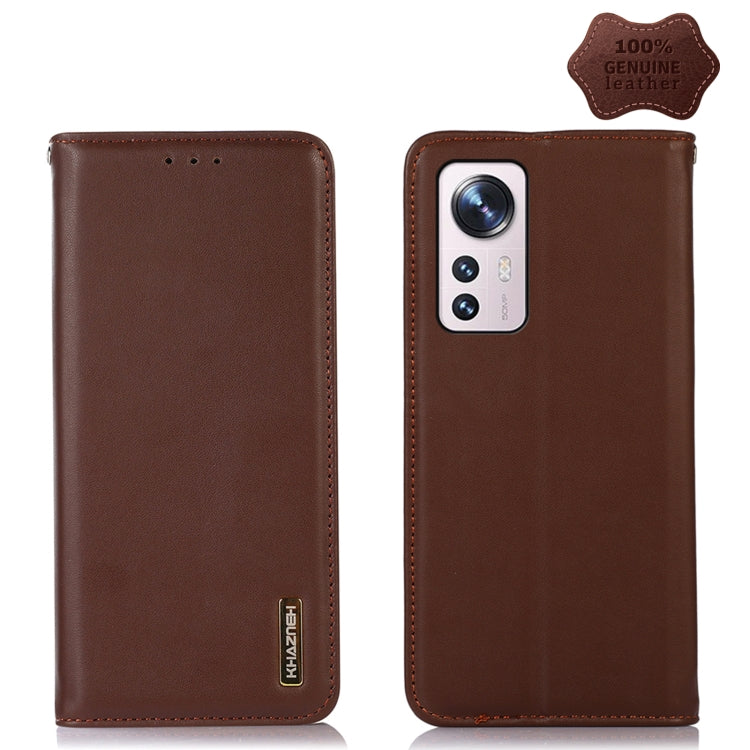 For Xiaomi 12 Pro KHAZNEH Nappa Top Layer Cowhide Leather Phone Case(Brown) - 12 Pro Cases by PMC TechLife | Online Shopping South Africa | PMC TechLife