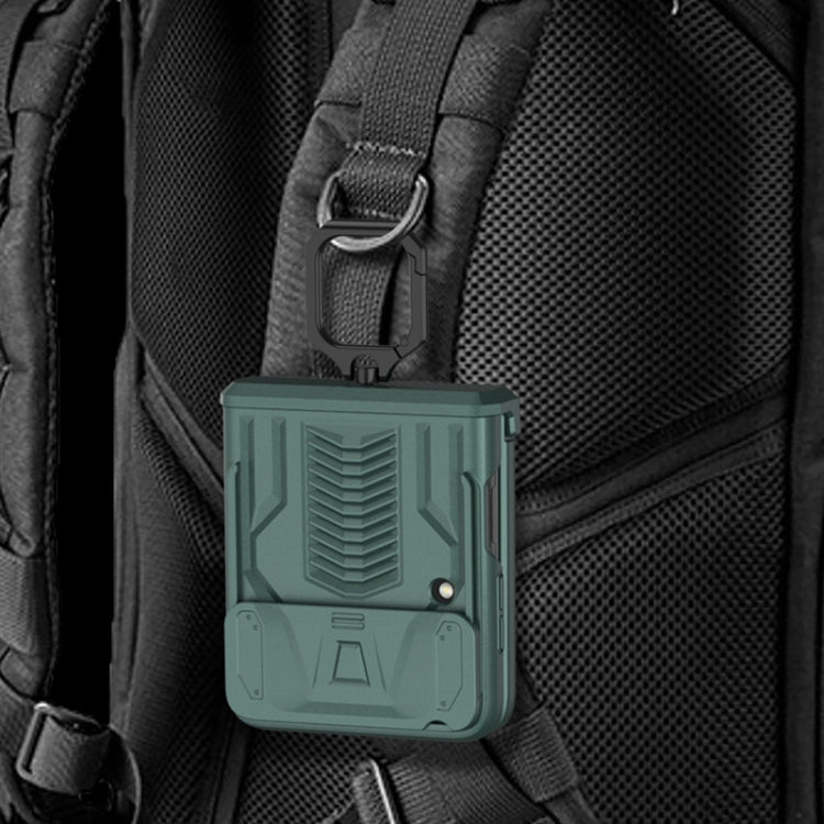 For Samsung Galaxy Z Flip3 5G GKK Sliding Camshield Magnetic Armor Flip Phone Case with Ring Holder(Forest Green) - Galaxy Phone Cases by GKK | Online Shopping South Africa | PMC TechLife | Buy Now Pay Later Mobicred