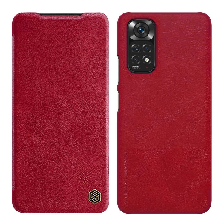 For Xiaomi Redmi Note 11 Global NILLKIN QIN Series Crazy Horse Texture Leather Case(Red) - Xiaomi Cases by NILLKIN | Online Shopping South Africa | PMC TechLife | Buy Now Pay Later Mobicred