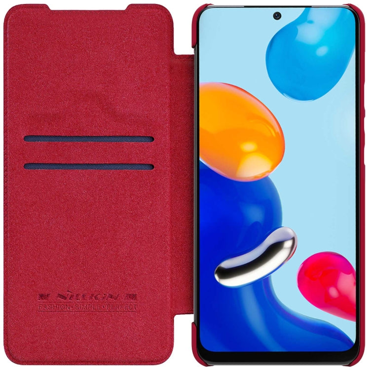 For Xiaomi Redmi Note 11 Global NILLKIN QIN Series Crazy Horse Texture Leather Case(Red) - Xiaomi Cases by NILLKIN | Online Shopping South Africa | PMC TechLife | Buy Now Pay Later Mobicred