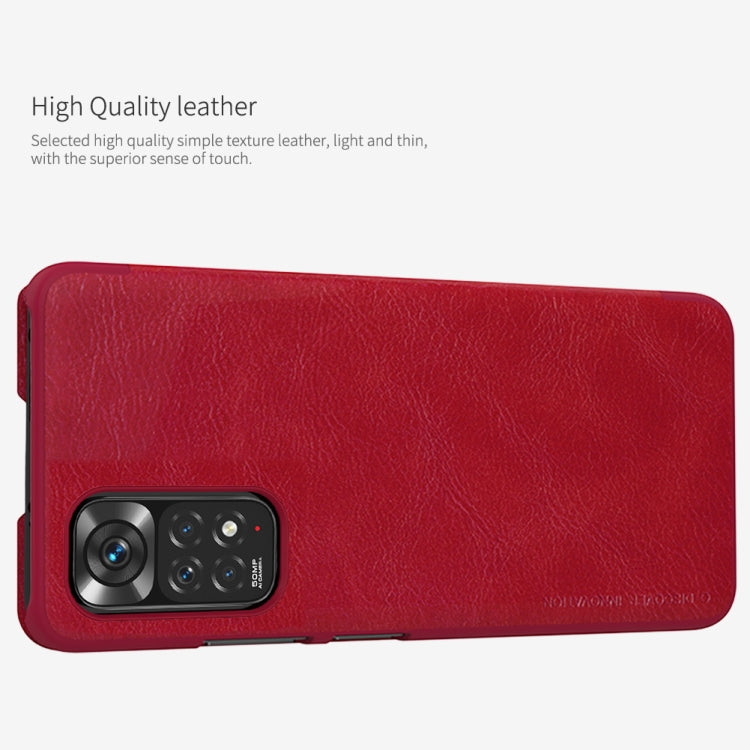 For Xiaomi Redmi Note 11 Global NILLKIN QIN Series Crazy Horse Texture Leather Case(Red) - Xiaomi Cases by NILLKIN | Online Shopping South Africa | PMC TechLife | Buy Now Pay Later Mobicred