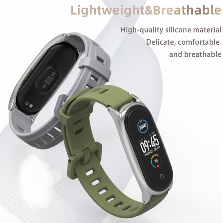 For Xiaomi Mi Band 6 / 5 / 4 / 3 Mijobs Flat Hole Silicone Watch Band, Style:CS Case(Orange+Gold) - free shipping - PMC TechLife - Order now!