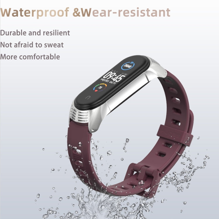 For Xiaomi Mi Band 6 / 5 / 4 / 3 Mijobs Flat Hole Silicone Watch Band, Style:CS Case(Orange+Black) - free shipping - PMC TechLife - Order now!