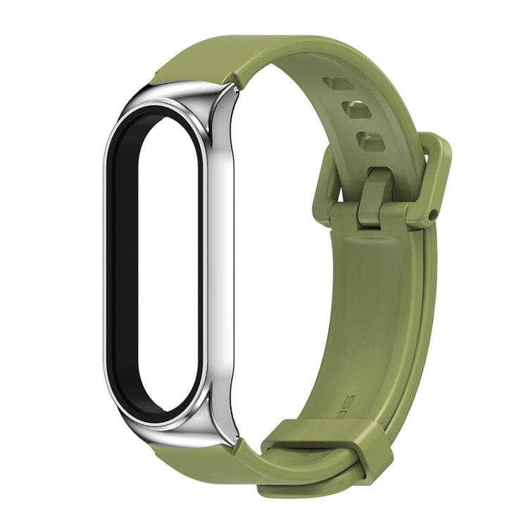 For Xiaomi Mi Band 3/4/5/6 Mijobs CS Silicone Waterproof Watch Band(Army Green+Silver) - free shipping - PMC TechLife - Order now!