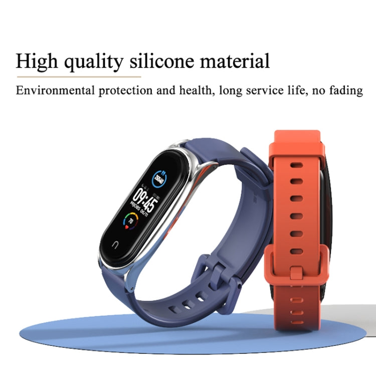 For Xiaomi Mi Band 3/4/5/6 Mijobs CS Silicone Waterproof Watch Band(Grey+Silver) - Watch Bands by MIJOBS | Online Shopping South Africa | PMC TechLife | Buy Now Pay Later Mobicred