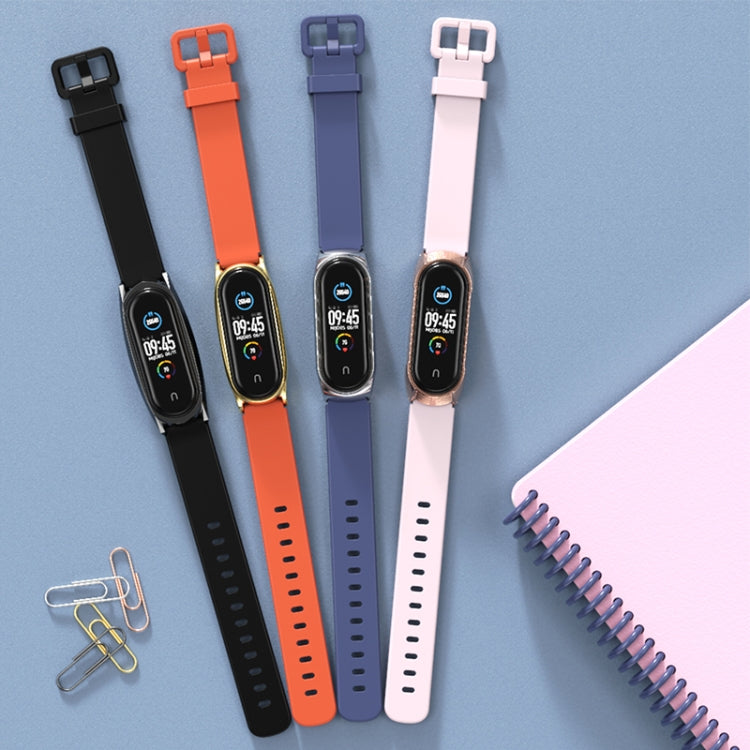 For Xiaomi Mi Band 3/4/5/6 Mijobs CS Silicone Waterproof Watch Band(Wine Red+Rose Gold) - Watch Bands by MIJOBS | Online Shopping South Africa | PMC TechLife | Buy Now Pay Later Mobicred