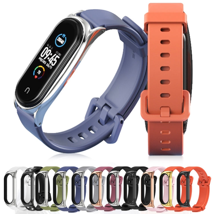 For Xiaomi Mi Band 3/4/5/6 Mijobs CS Silicone Waterproof Watch Band(Grey+Silver) - Watch Bands by MIJOBS | Online Shopping South Africa | PMC TechLife | Buy Now Pay Later Mobicred
