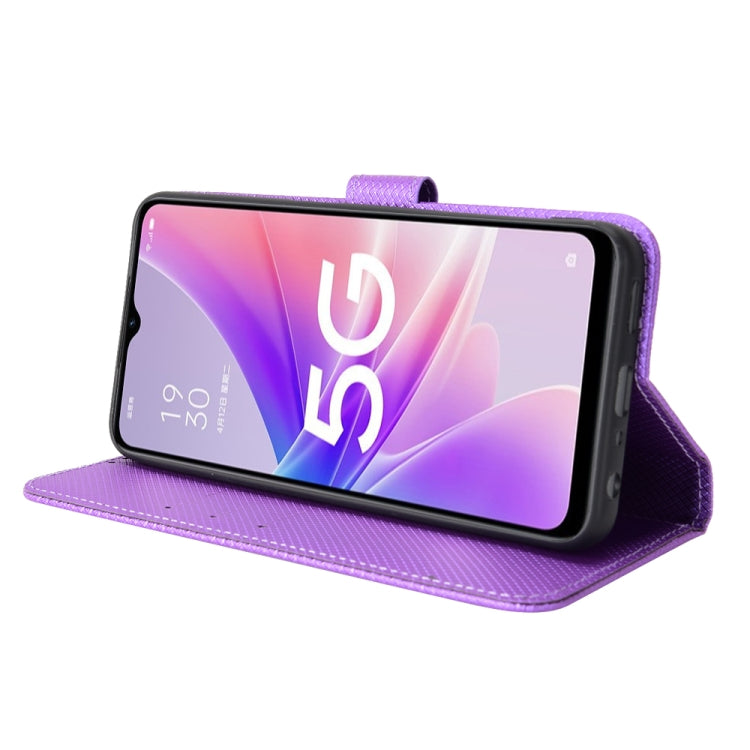 For OPPO A57 5G Diamond Texture Leather Phone Case(Purple) - free shipping - PMC TechLife - Order now!