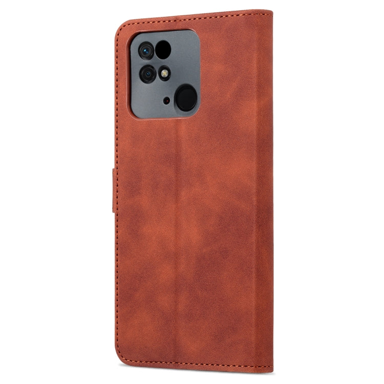 For Xiaomi Redmi 10C / Redmi 10 India AZNS Skin Feel Calf Texture Flip Leather Phone Case(Brown) - free shipping - PMC TechLife - Order now!