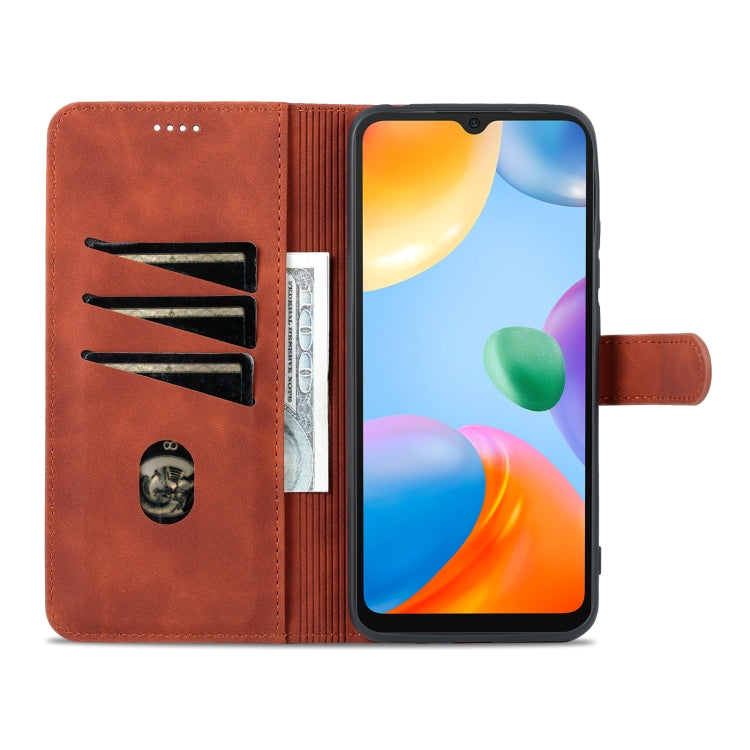 For Xiaomi Redmi 10C / Redmi 10 India AZNS Skin Feel Calf Texture Flip Leather Phone Case(Brown) - free shipping - PMC TechLife - Order now!