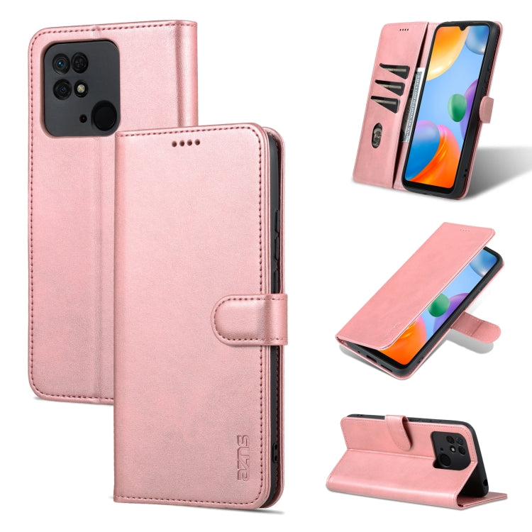 For Xiaomi Redmi 10C / Redmi 10 India AZNS Skin Feel Calf Texture Flip Leather Phone Case(Rose Gold) - free shipping - PMC TechLife - Order now!