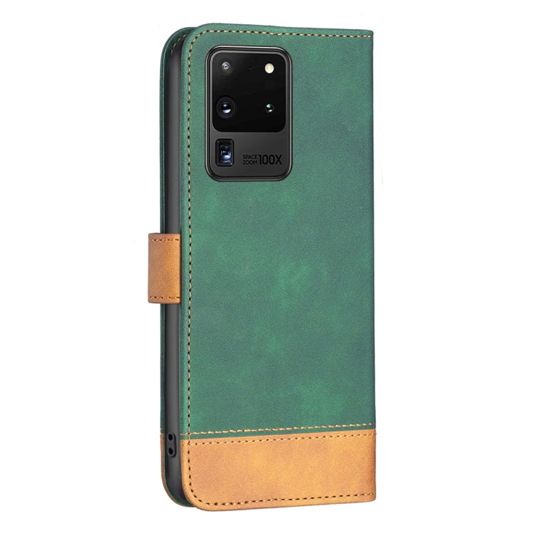 For Samsung Galaxy S20 Ultra BF11 Color Matching Skin Feel Leather Phone Case(Green) - free shipping - PMC TechLife - Order now!