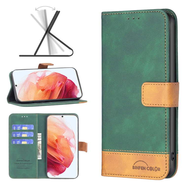 For Samsung Galaxy S21 5G BF11 Color Matching Skin Feel Leather Phone Case(Green) - free shipping - PMC TechLife - Order now!