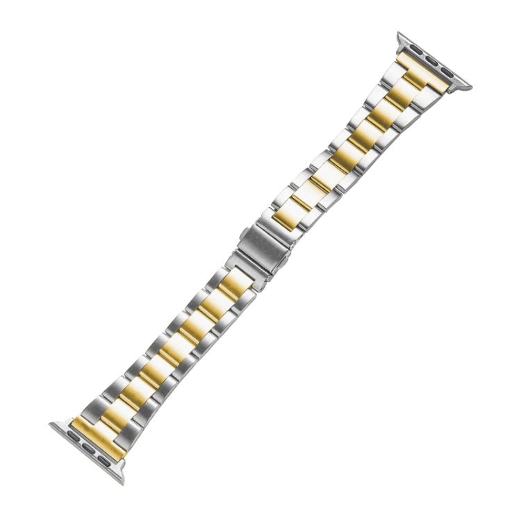 Small Waist Quick Release Watch Band For Apple Watch Series 8&7 41mm / SE 2&6&SE&5&4 40mm / 3&2&1 38mm(Silver Gold) - Watch Bands by PMC TechLife | Online Shopping South Africa | PMC TechLife