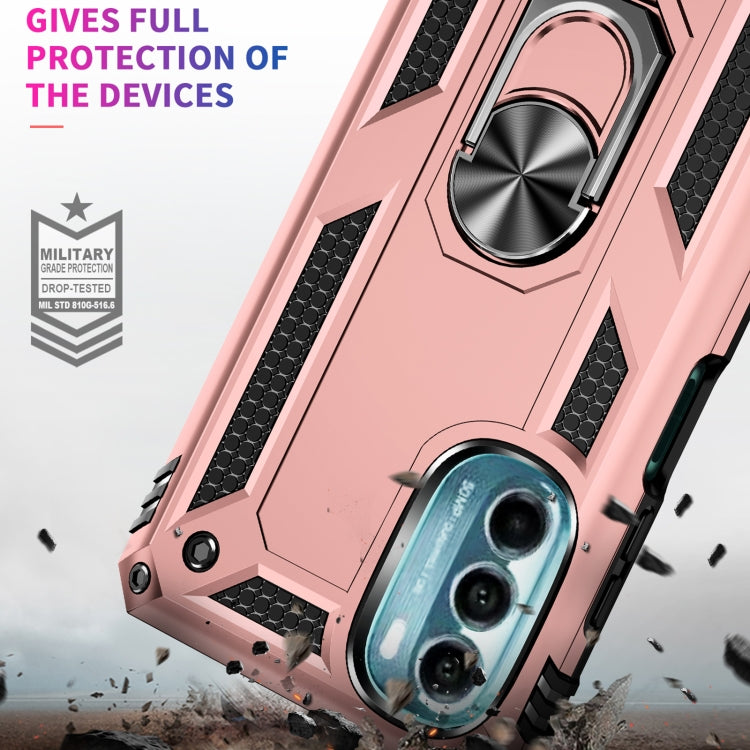 For Motorola Moto G 5G 2022 Shockproof TPU + PC Holder Phone Case(Rose Gold) - free shipping - PMC TechLife - Order now!