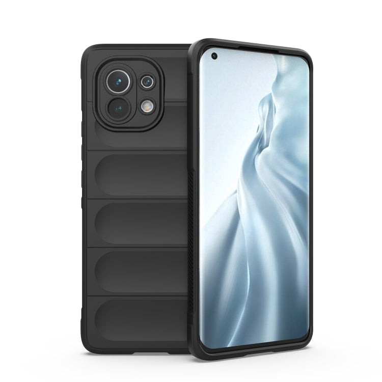 For Xiaomi Mi 11 Magic Shield TPU + Flannel Phone Case(Black) - Xiaomi Cases by PMC TechLife | Online Shopping South Africa | PMC TechLife | Buy Now Pay Later Mobicred