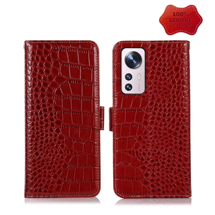 For Xiaomi 12 Lite Crocodile Top Layer Cowhide Leather Phone Case(Red) - Xiaomi Cases by PMC TechLife | Online Shopping South Africa | PMC TechLife