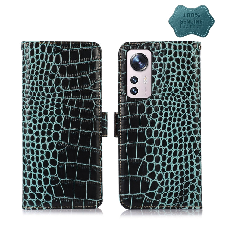 For Xiaomi 12 Lite Crocodile Top Layer Cowhide Leather Phone Case(Green) - Xiaomi Cases by PMC TechLife | Online Shopping South Africa | PMC TechLife