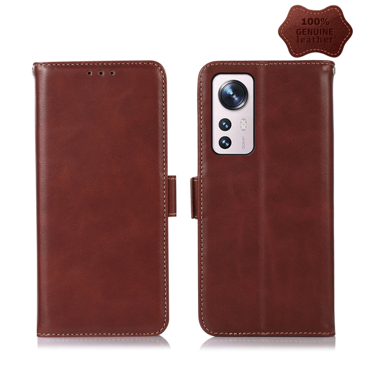 For Xiaomi 12 Lite Crazy Horse Top Layer Cowhide Leather Phone Case(Brown) - Xiaomi Cases by PMC TechLife | Online Shopping South Africa | PMC TechLife