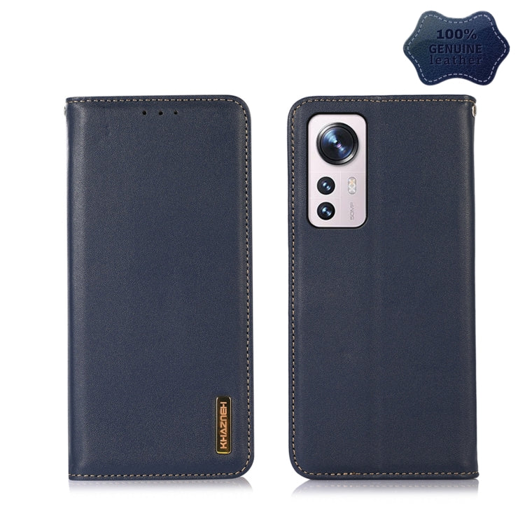 For Xiaomi 12 Lite KHAZNEH Nappa Top Layer Cowhide Leather Phone Case(Blue) - Xiaomi Cases by PMC TechLife | Online Shopping South Africa | PMC TechLife