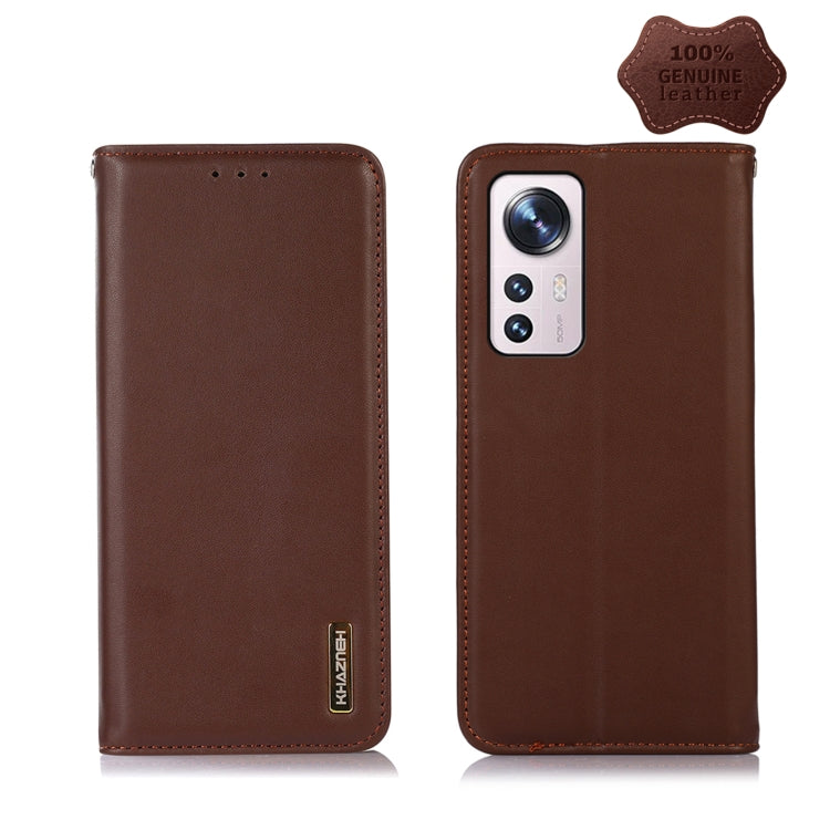 For Xiaomi 12 Lite KHAZNEH Nappa Top Layer Cowhide Leather Phone Case(Brown) - Xiaomi Cases by PMC TechLife | Online Shopping South Africa | PMC TechLife