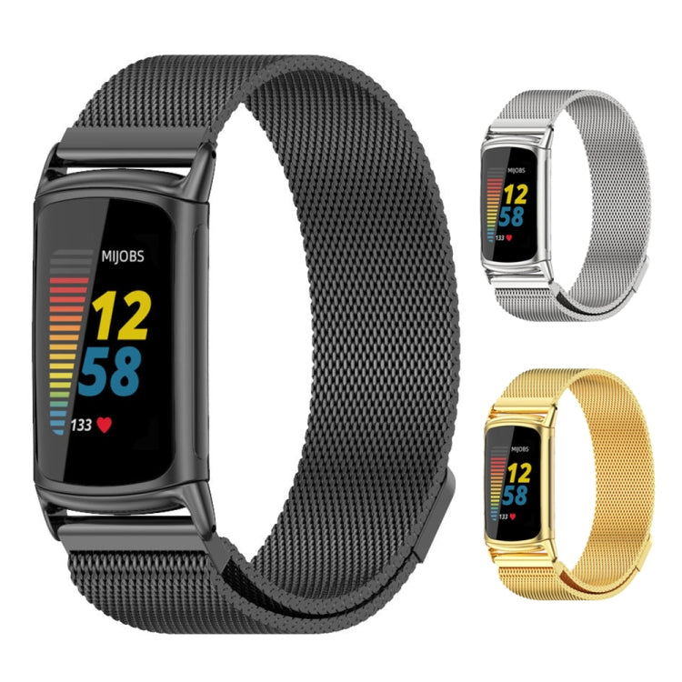 For Fitbit Charge 5 / Charge 6 Mijobs Magnetic Metal Watch Band(Silver) - free shipping - PMC TechLife - Order now!