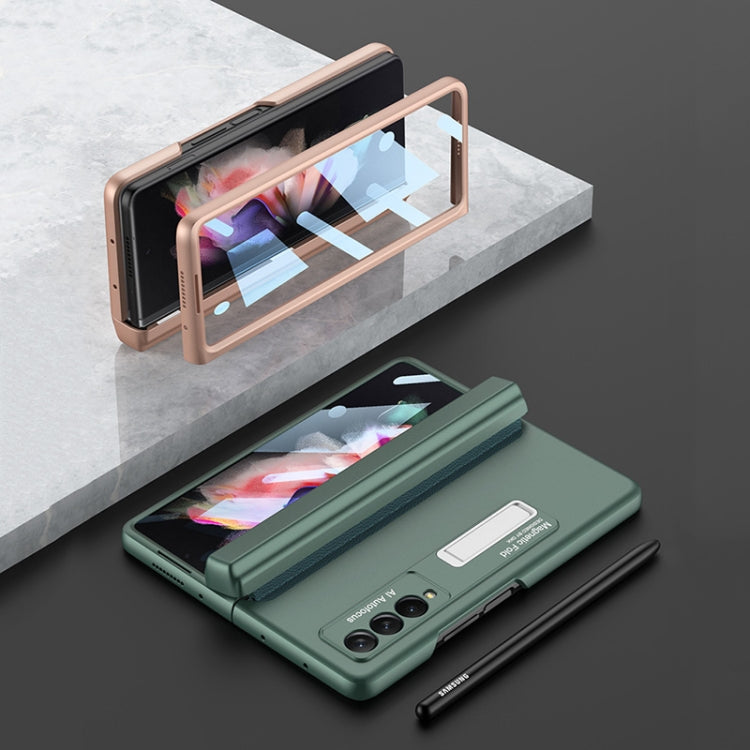 For Samsung Galaxy Z Fold3 5G GKK Integrated Magnetic Full Coverage Phone Flip Case with Pen Box(Dark Night Green) - free shipping - PMC TechLife - Order now!