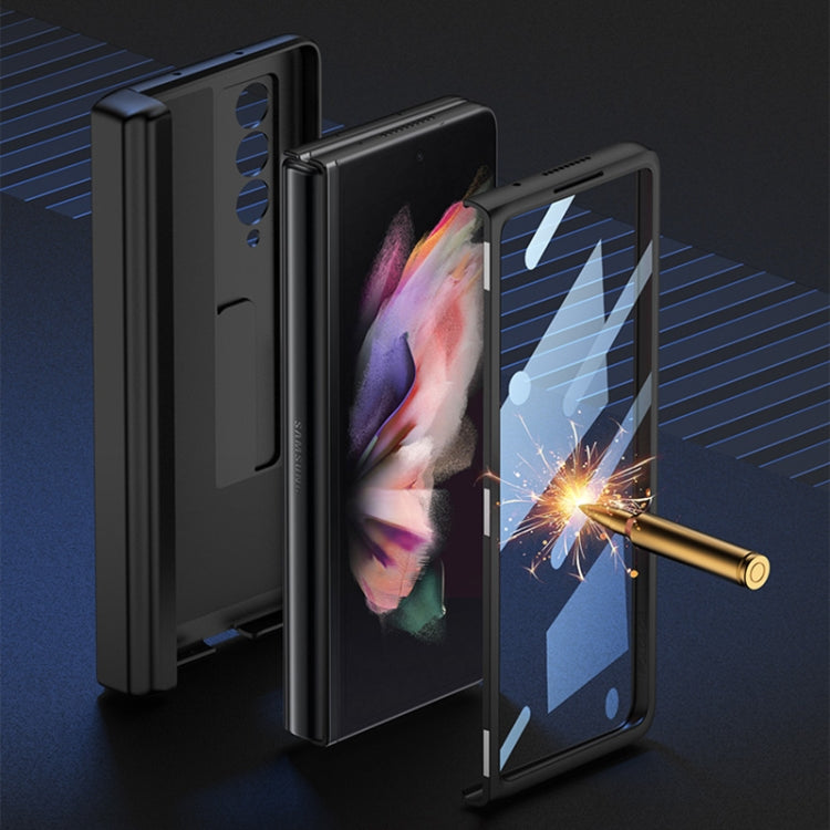 For Samsung Galaxy Z Fold3 5G GKK Integrated Magnetic Full Coverage Phone Flip Case with Pen Box(Dark Night Green) - free shipping - PMC TechLife - Order now!