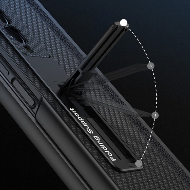 For Samsung Galaxy Z Fold3 5G GKK Magnetic Hinge Plain Leather Phone Flip Case with Pen Box(Silver) - free shipping - PMC TechLife - Order now!