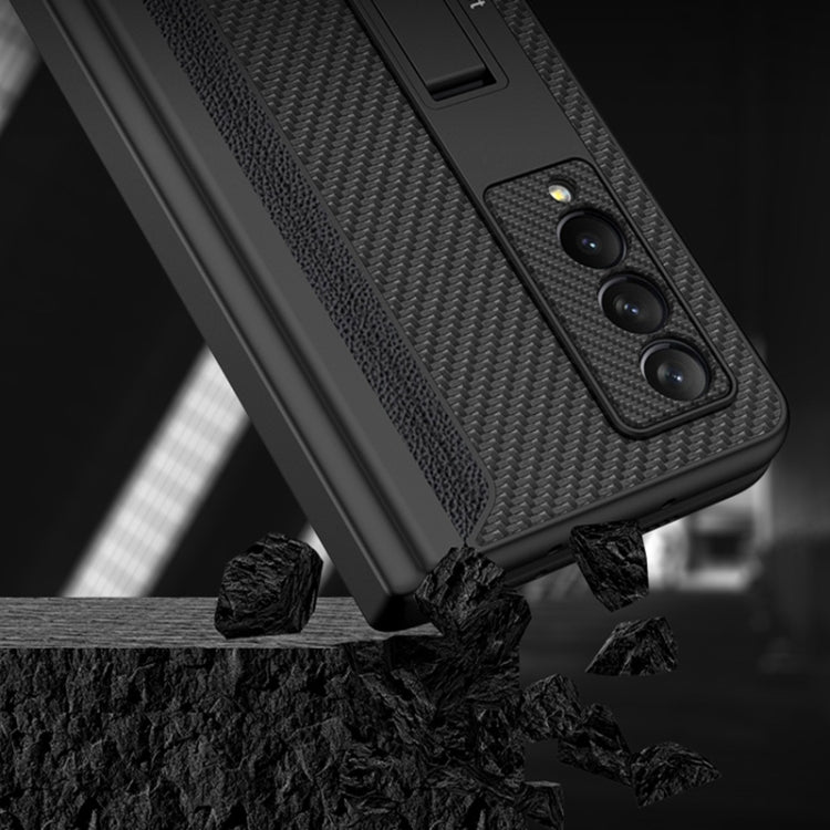 For Samsung Galaxy Z Fold3 5G GKK Magnetic Hinge Plain Leather Phone Flip Case with Pen Box(Silver) - free shipping - PMC TechLife - Order now!