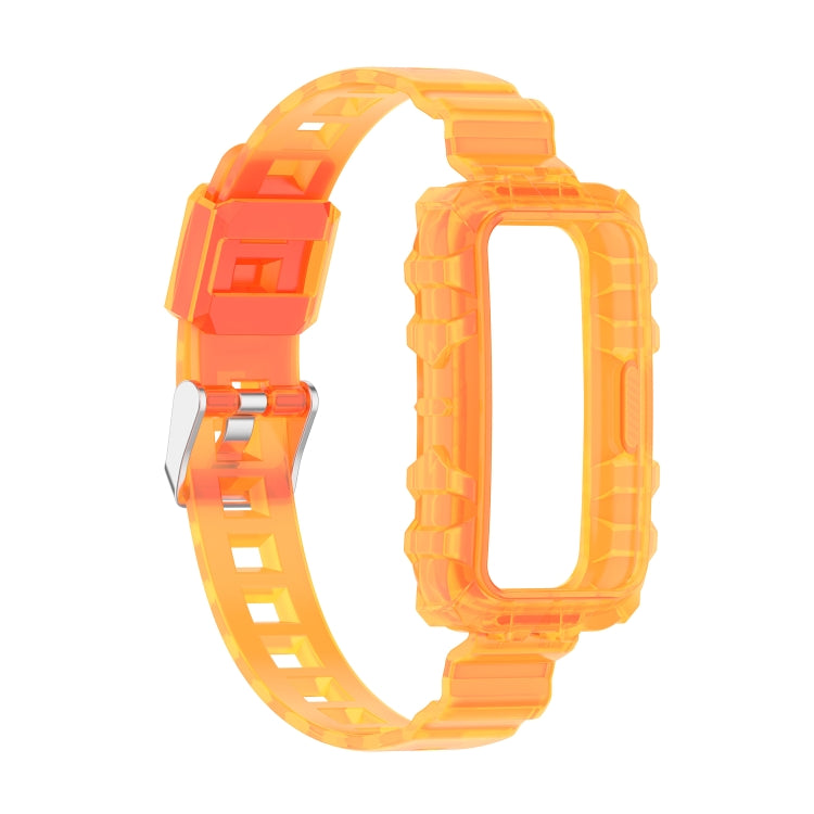 For Huawei Band 7 Integrated Transparent Silicone Watch Band(Orange) - Watch Bands by PMC TechLife | Online Shopping South Africa | PMC TechLife | Buy Now Pay Later Mobicred