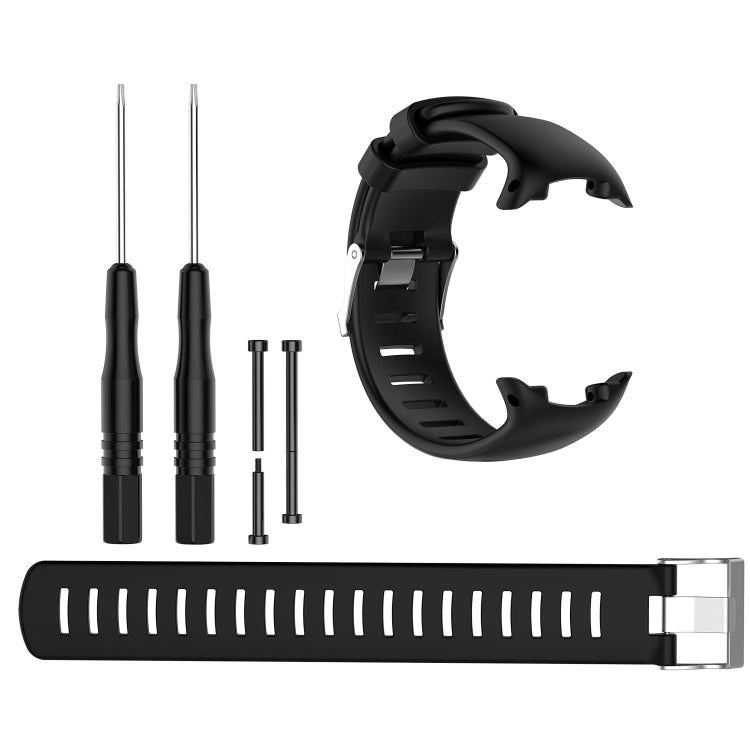 For Sunnto D4 / D4i Novo Diving Watch Silicone Watch Band with Extension Strap(Black) -  by PMC TechLife | Online Shopping South Africa | PMC TechLife | Buy Now Pay Later Mobicred