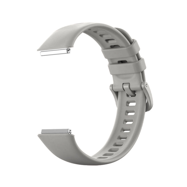 For Huawei Band 7 / Honor Band 7 Pure Color Silicone Watch Band(Grey) - Watch Bands by PMC TechLife | Online Shopping South Africa | PMC TechLife | Buy Now Pay Later Mobicred