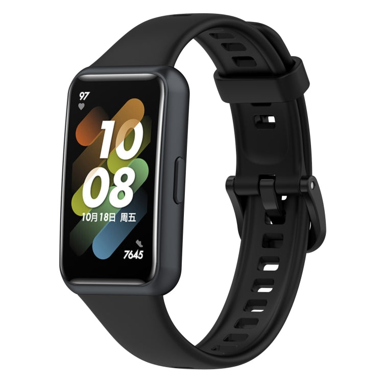 For Huawei Band 7 Silicone Watch Band(Black) - Watch Bands by PMC TechLife | Online Shopping South Africa | PMC TechLife | Buy Now Pay Later Mobicred