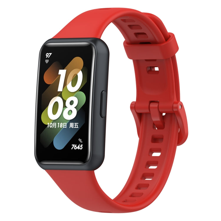 For Huawei Band 7 Silicone Watch Band(Red) - Watch Bands by PMC TechLife | Online Shopping South Africa | PMC TechLife | Buy Now Pay Later Mobicred
