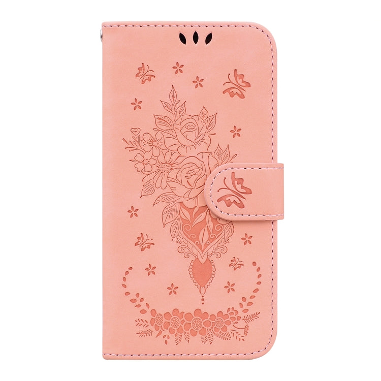 For Samsung Galaxy A03 Core Butterfly Rose Embossed Leather Phone Case(Pink) - Galaxy Phone Cases by PMC TechLife | Online Shopping South Africa | PMC TechLife | Buy Now Pay Later Mobicred