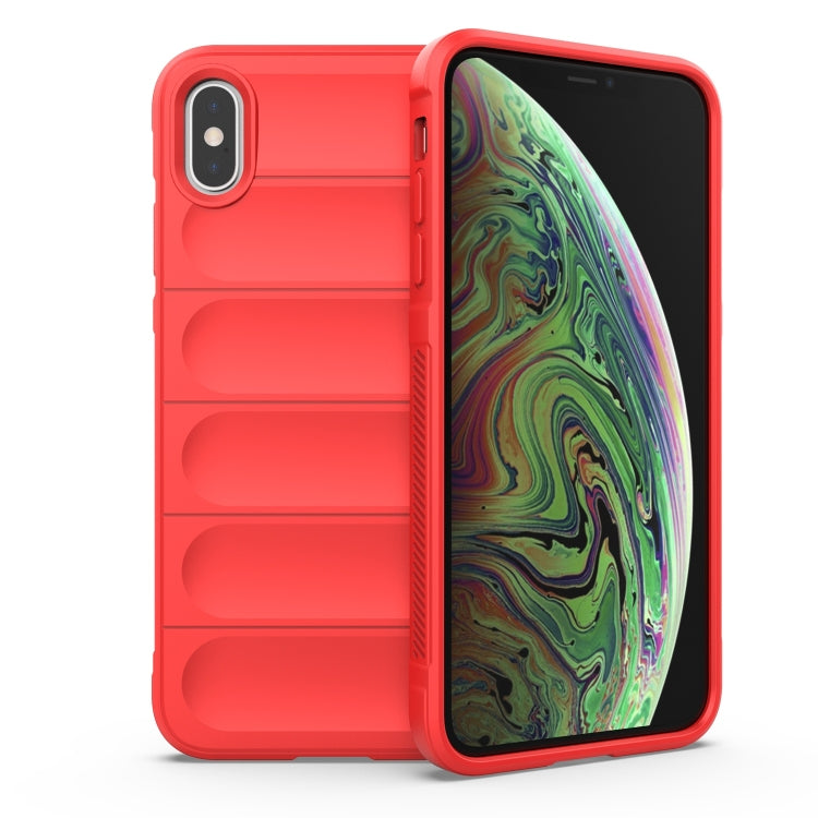 For iPhone XS Max Magic Shield TPU + Flannel Phone Case(Red) - More iPhone Cases by PMC TechLife | Online Shopping South Africa | PMC TechLife | Buy Now Pay Later Mobicred