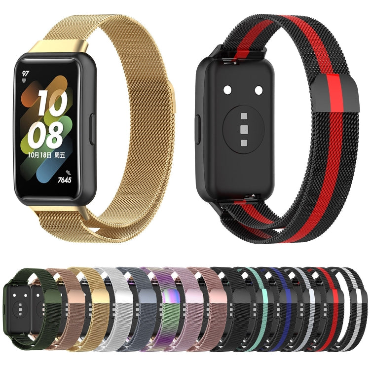 For Huawei Band 7 / 7 NFC Milan Metal Magnetic Watch Band(Rose Pink) - Watch Bands by PMC TechLife | Online Shopping South Africa | PMC TechLife | Buy Now Pay Later Mobicred