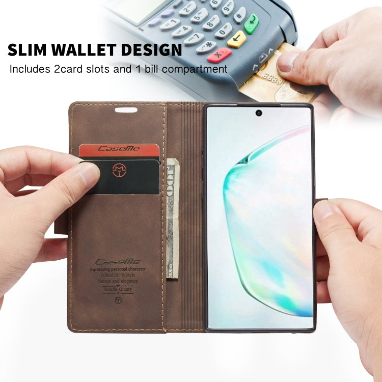 For Galaxy A81 / Note 10 Lite CaseMe Multifunctional Horizontal Flip Leather Case, with Card Slot & Holder & Wallet(Coffee) - Galaxy Phone Cases by CaseMe | Online Shopping South Africa | PMC TechLife | Buy Now Pay Later Mobicred