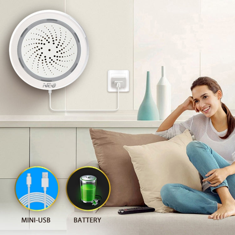 NEO NAS-AB02WT WiFi USB Siren Alarm with Temperature & Humidity Sensor - free shipping - PMC TechLife - Order now!