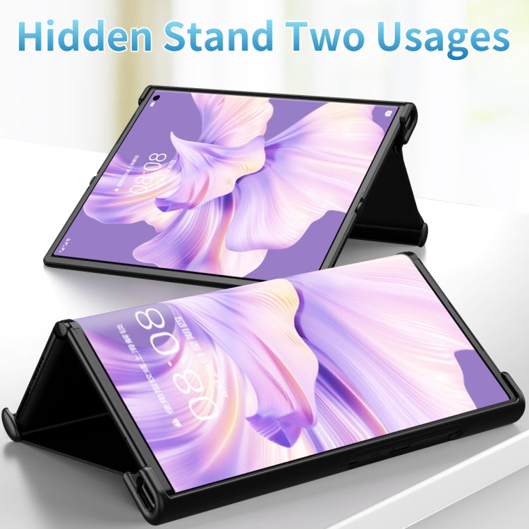 For Huawei Mate Xs 2 Leather Shockproof Phone Case With Holder(Blue) - Huawei Cases by PMC TechLife | Online Shopping South Africa | PMC TechLife | Buy Now Pay Later Mobicred