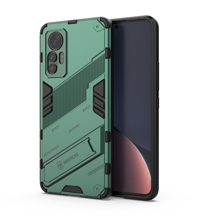 For Xiaomi 12 Lite Punk Armor PC + TPU Phone Case with Holder(Green) - Xiaomi Cases by PMC TechLife | Online Shopping South Africa | PMC TechLife | Buy Now Pay Later Mobicred